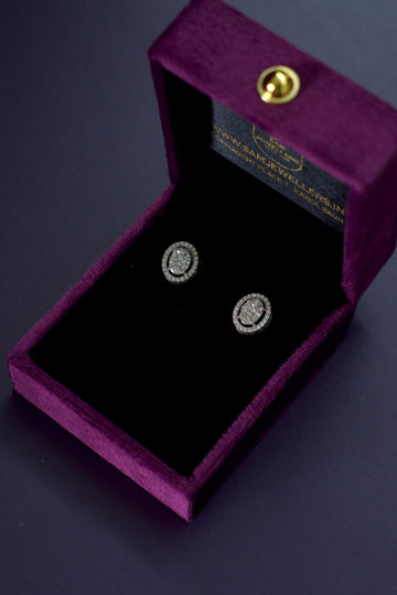 Diamond Illusion Oval Studs