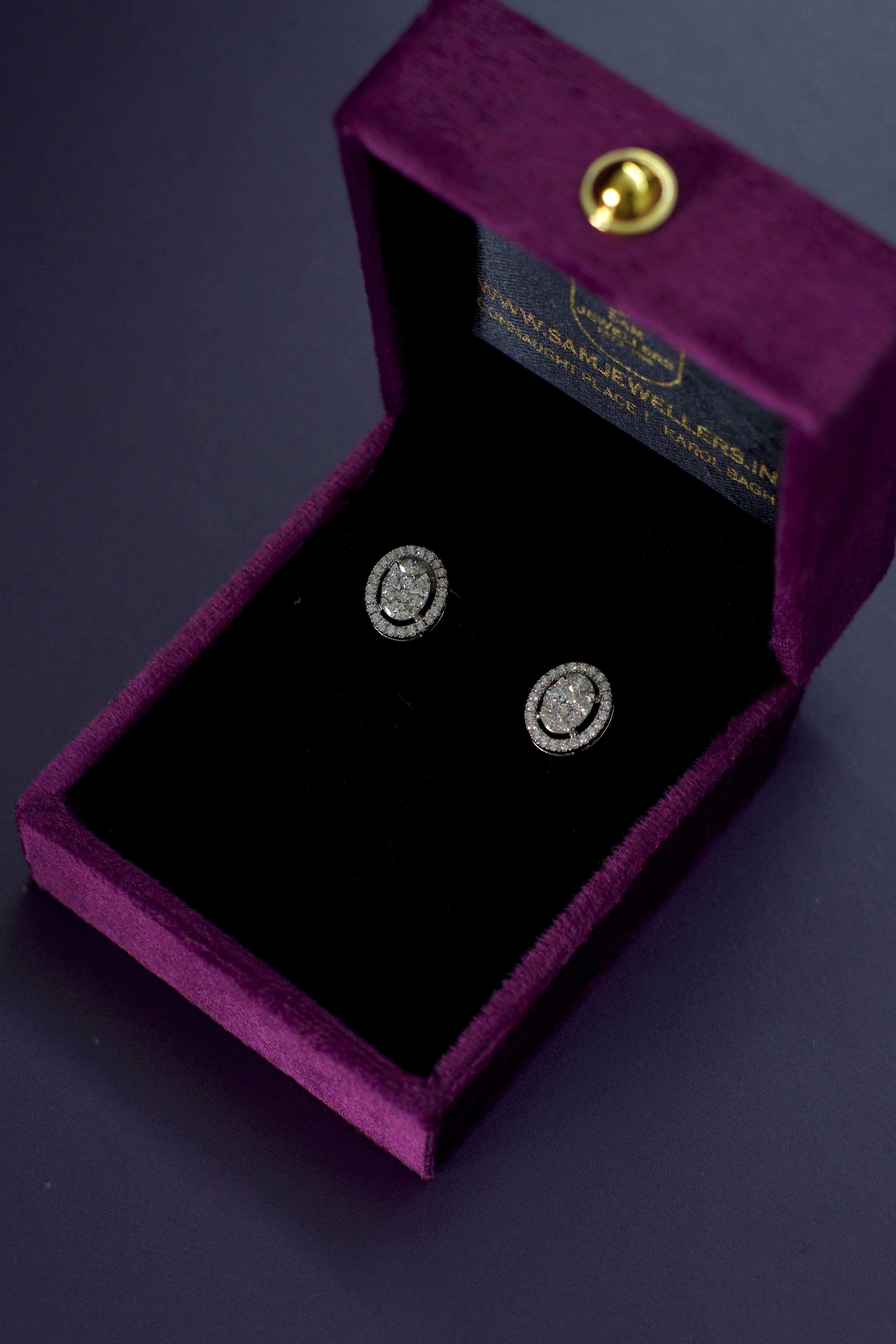 Diamond Illusion Oval Studs