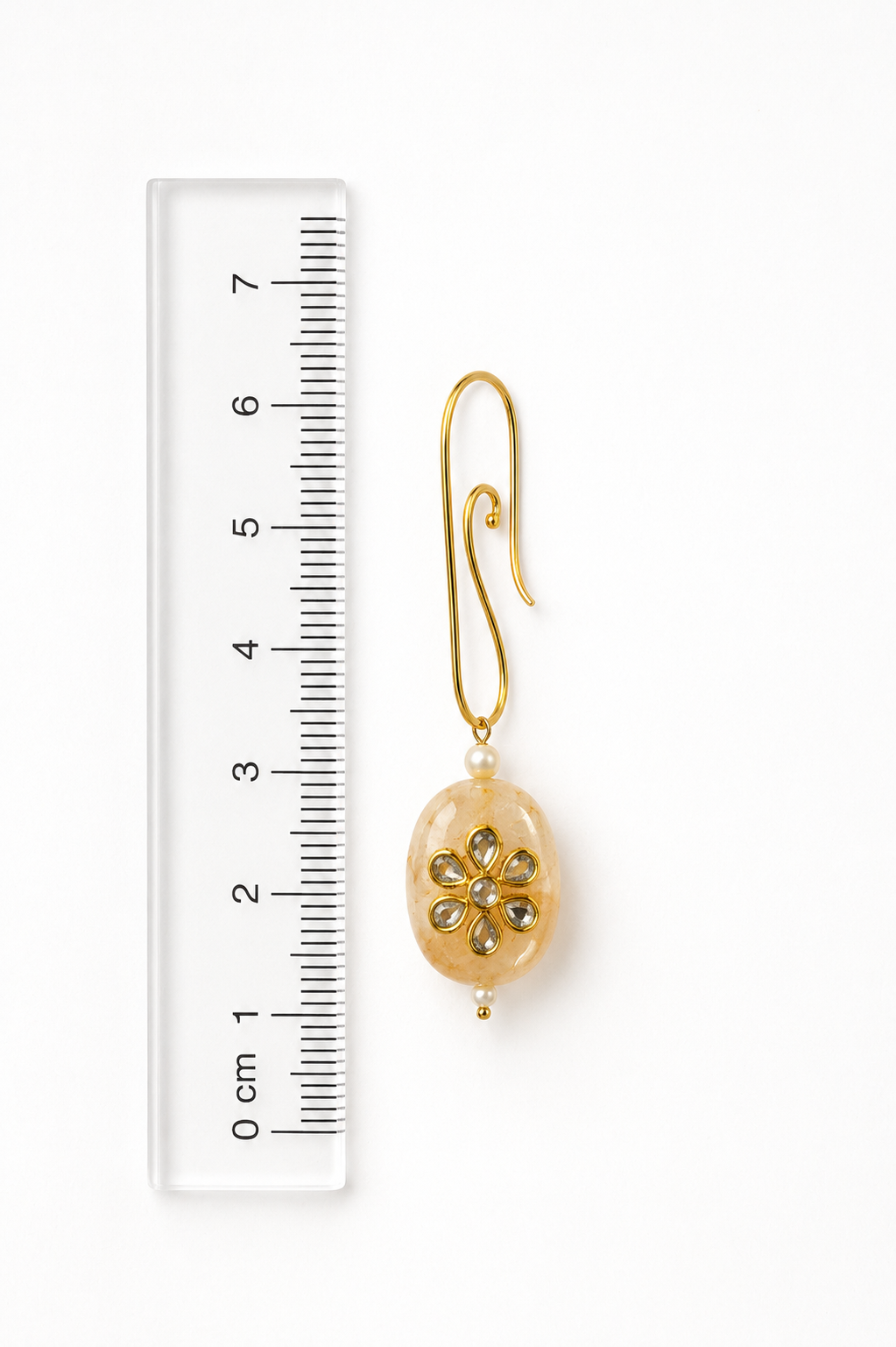 Polki Bloom Quartz Drop Earrings
