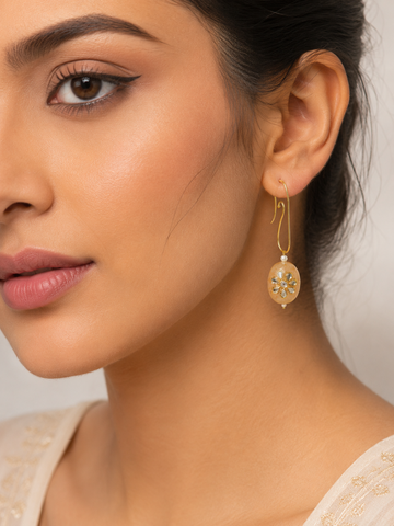 Polki Bloom Quartz Drop Earrings