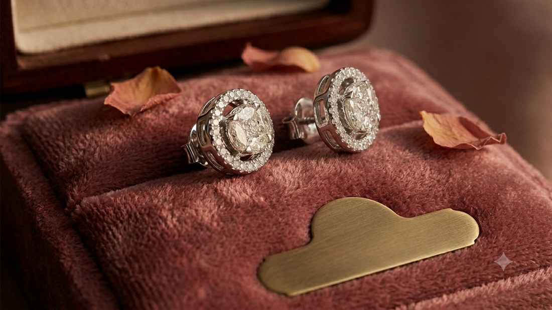 Diamond Illusion Oval Studs