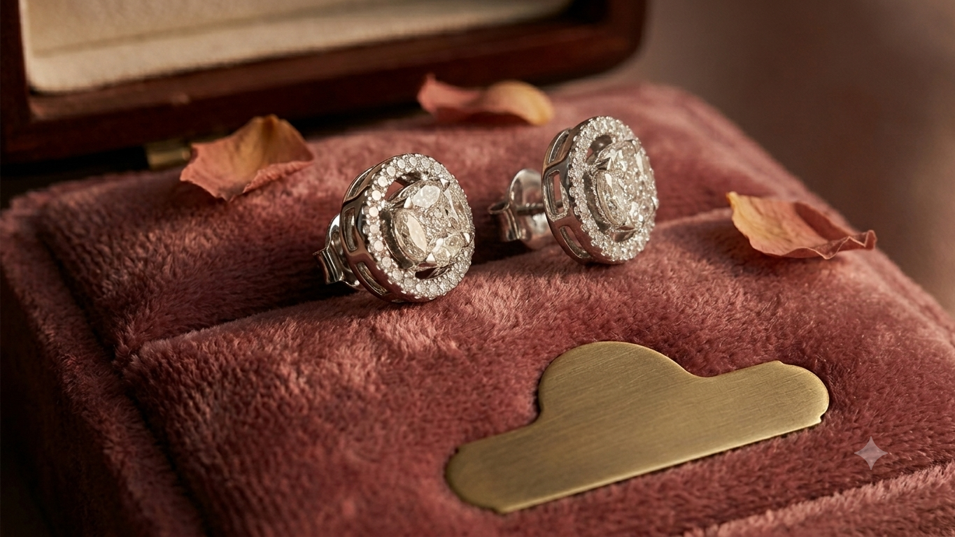 Diamond Illusion Oval Studs
