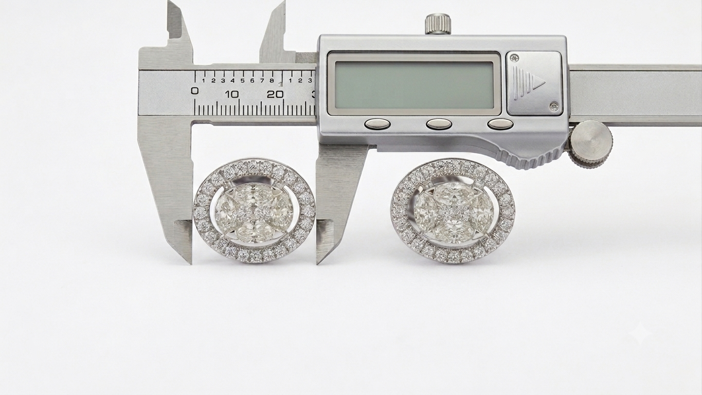 Diamond Illusion Oval Studs