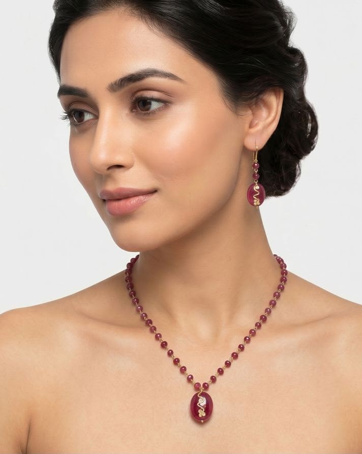Natural Ruby and Diamond Jewellery Set