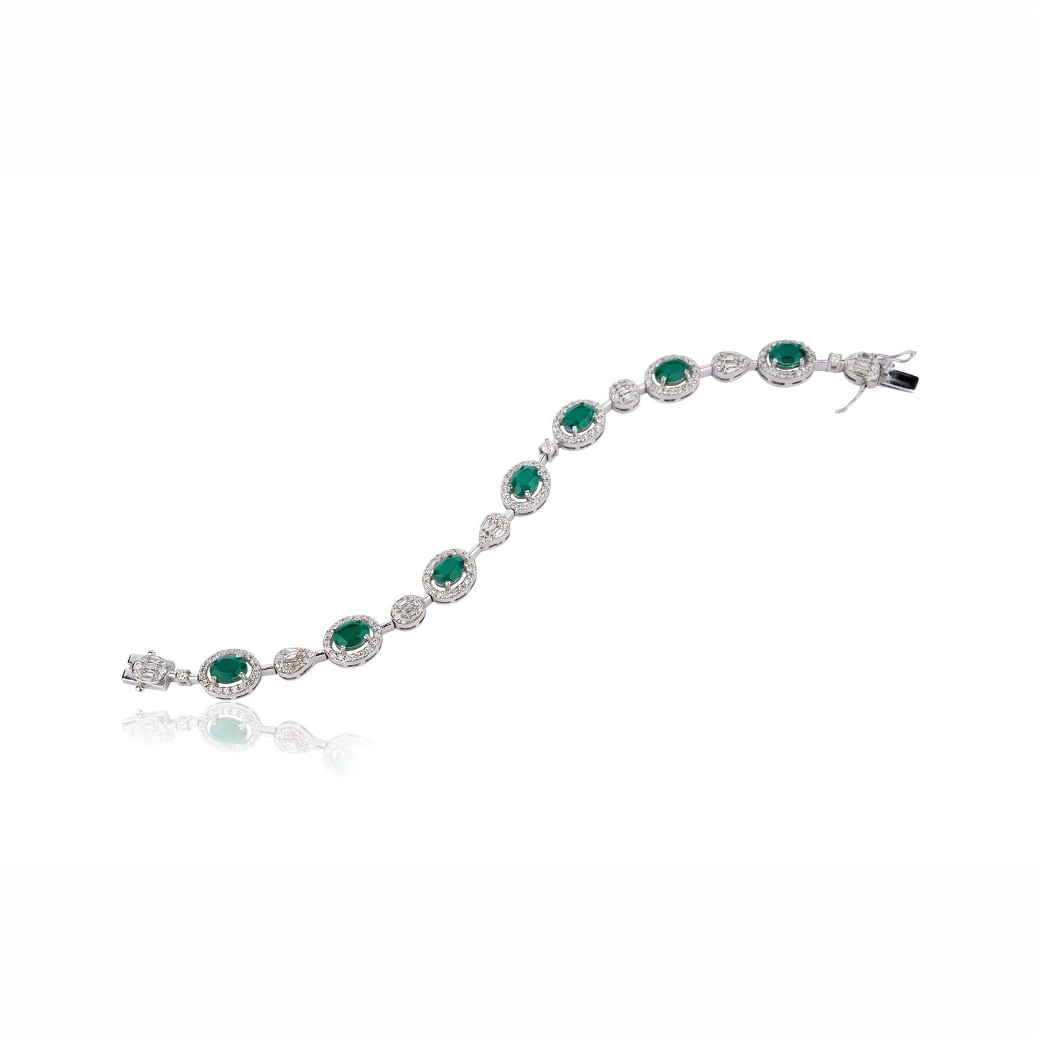 Emerald Halo Tennis Bracelet