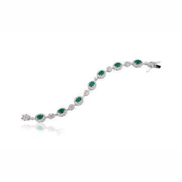 Emerald Halo Tennis Bracelet