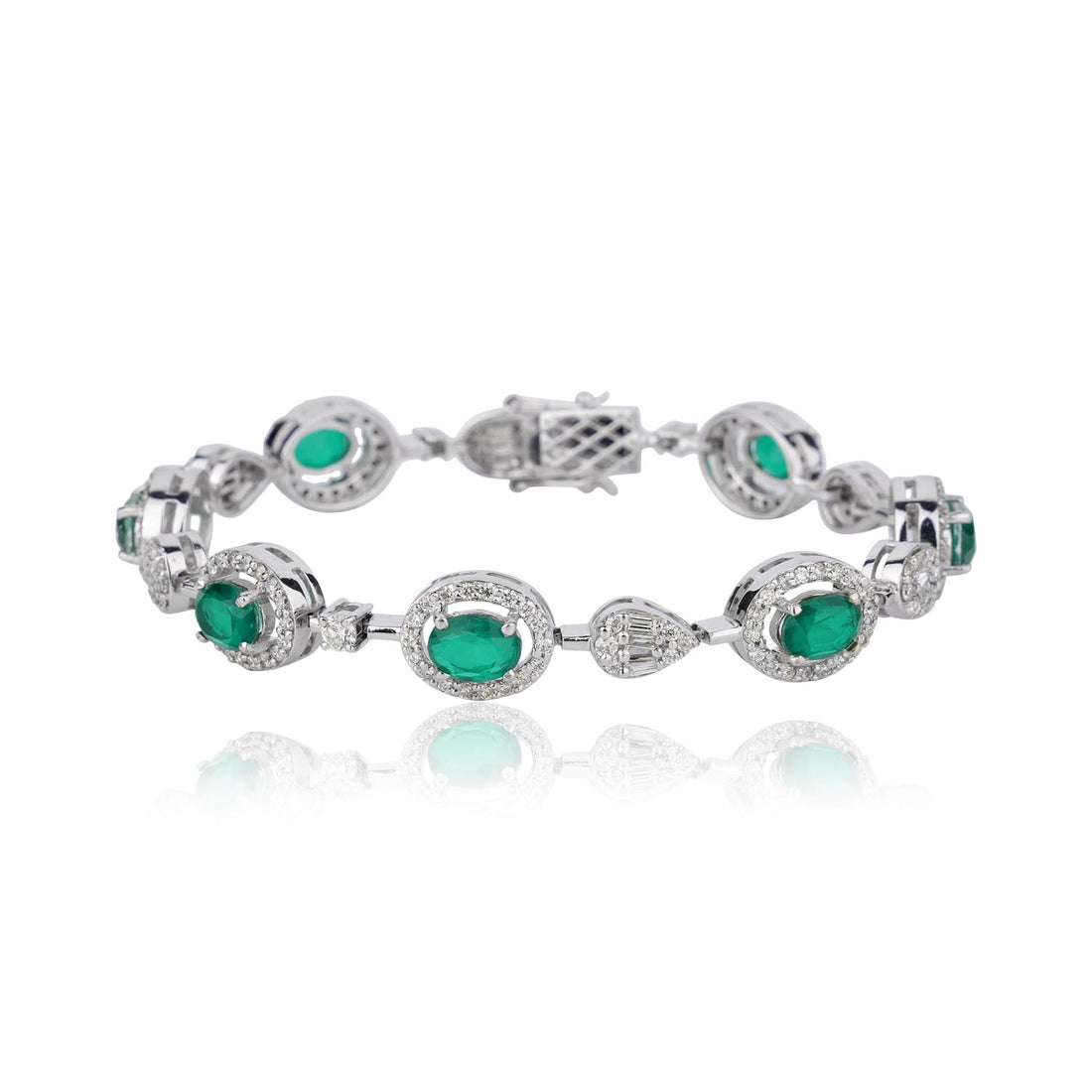 Emerald Halo Tennis Bracelet