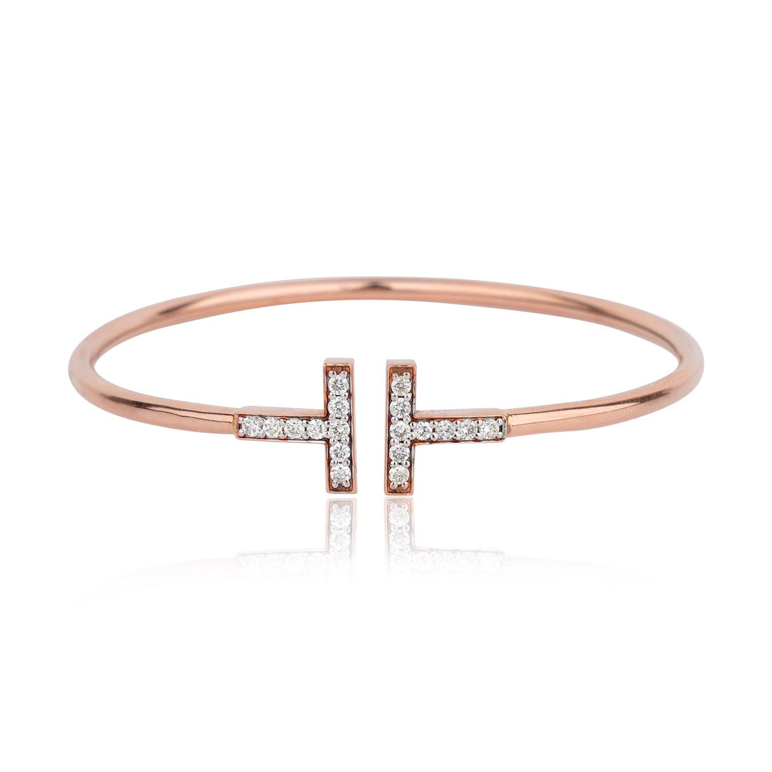 Twin Bar Diamond Open Bracelet