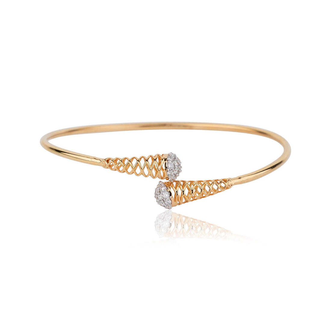 Criss Cross Diamond Open Bracelet