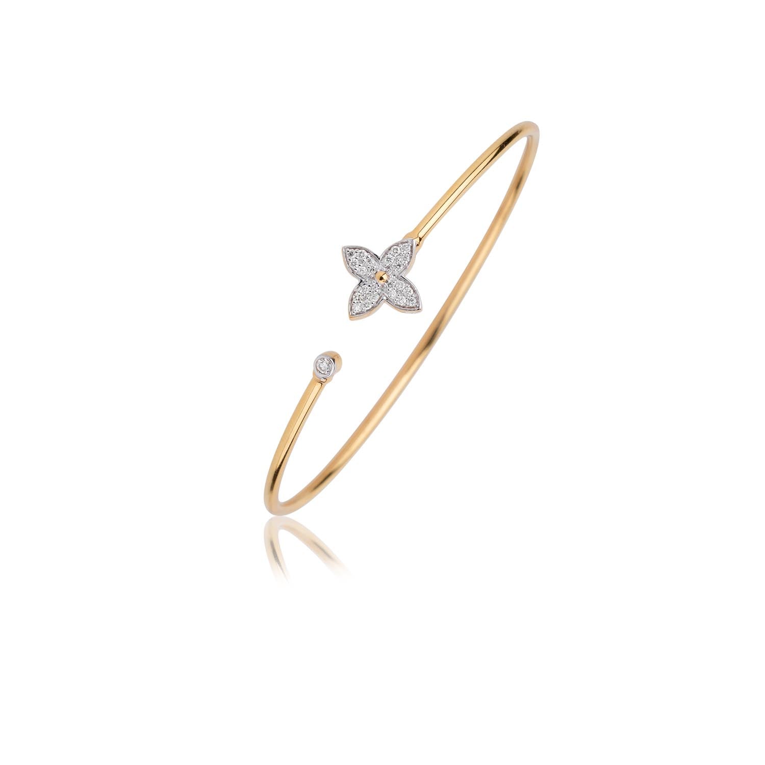 Clover Diamond Open Bracelet