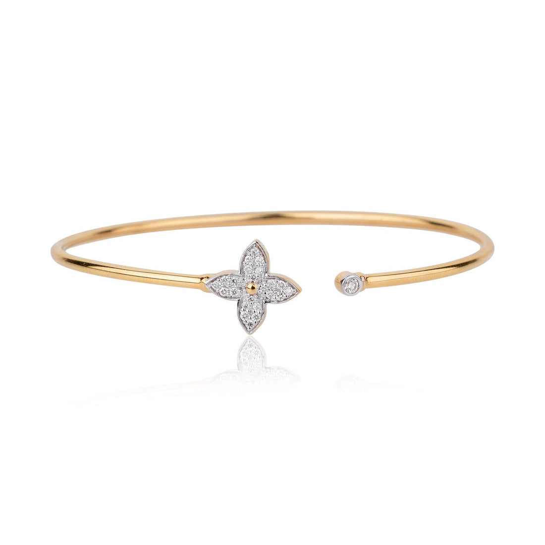 Clover Diamond Open Bracelet