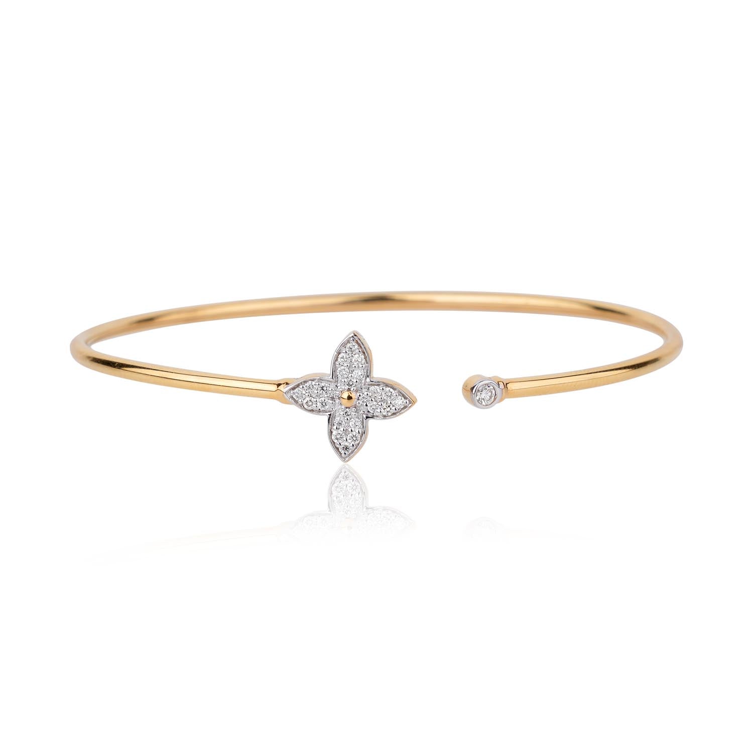 Clover Diamond Open Bracelet