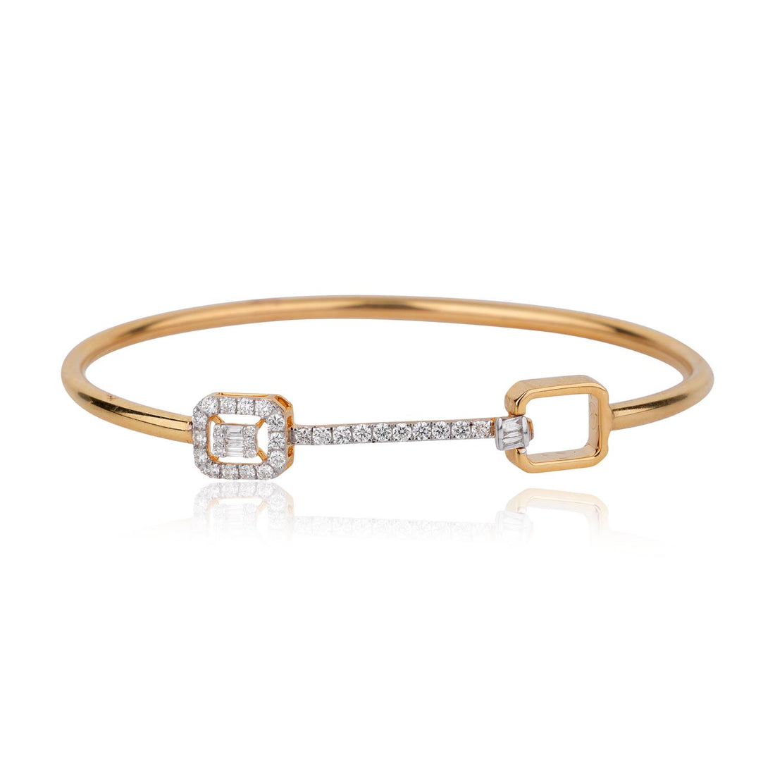 Dual Link Diamond Open Bracelet