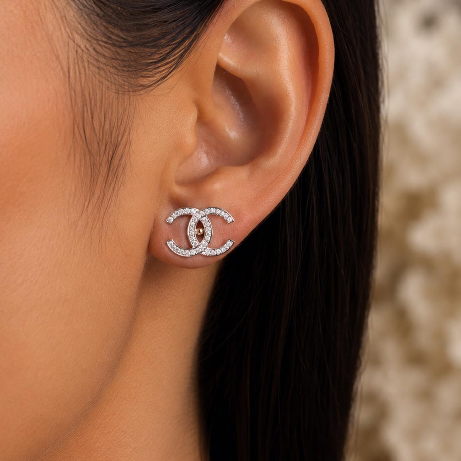 Double C Diamond Studs