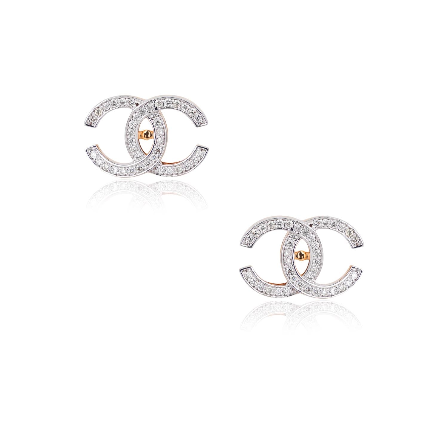 Double C Diamond Studs