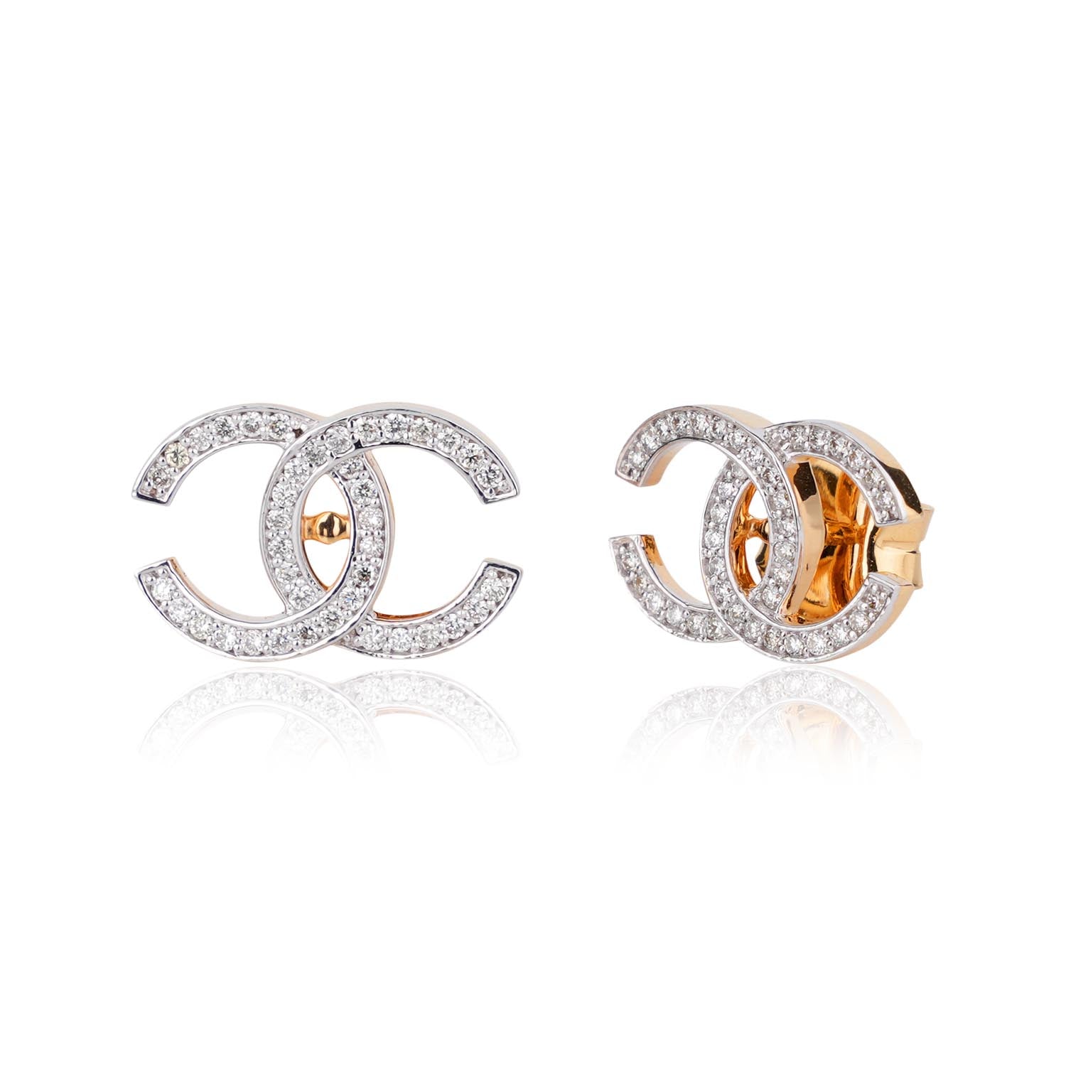 Double C Diamond Studs