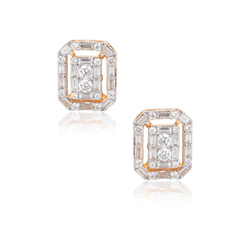 Emerald Cut Diamond Studs
