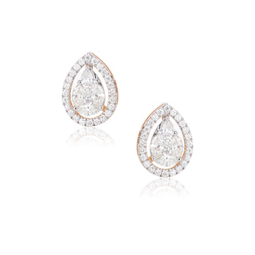 Illusion Pear Diamond Studs