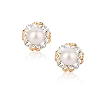Freshwater Pearl Diamond Studs