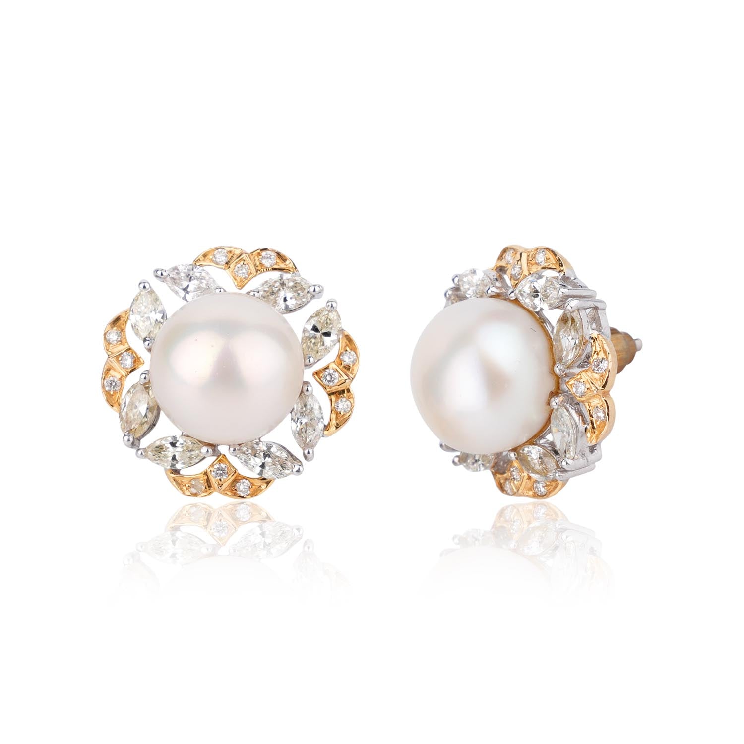 Freshwater Pearl Diamond Studs