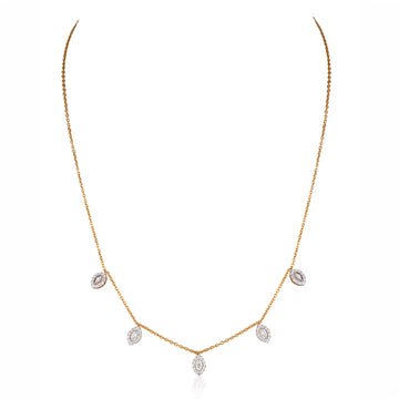 Marquise Diamond Station Necklace