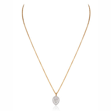 Pear Halo Diamond Pendant Necklace