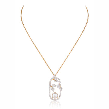 Pearl Vine Diamond Pendant Necklace