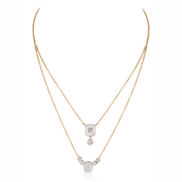 Layered Diamond Drop Necklace