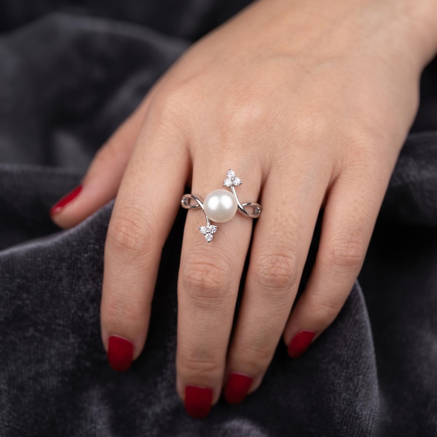 Celeste Pearl Diamond Ring