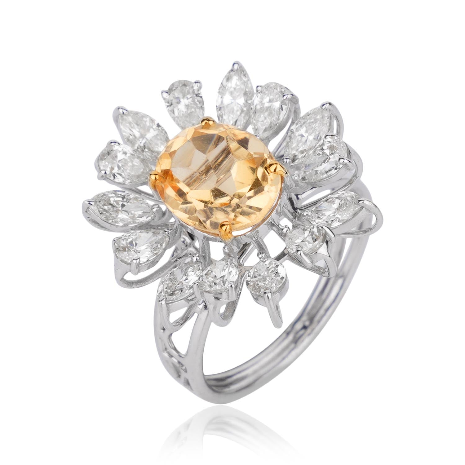 Citrine Bloom Cocktail Ring