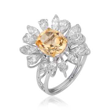 Citrine Bloom Cocktail Ring