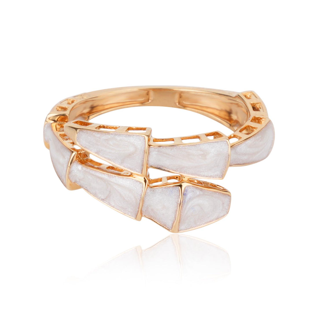 Mother of Pearl Geometric Ring