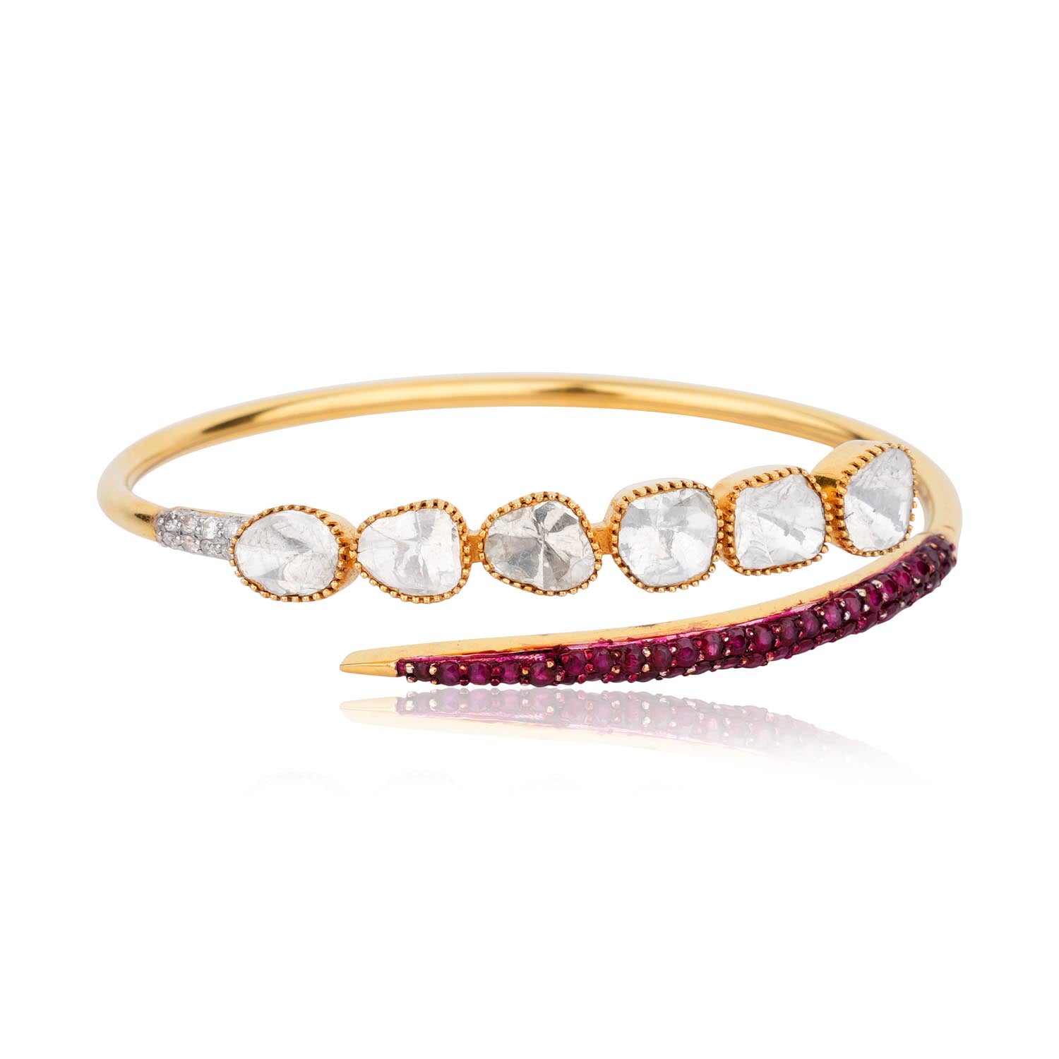 Ruby Trail Polki Open Bracelet