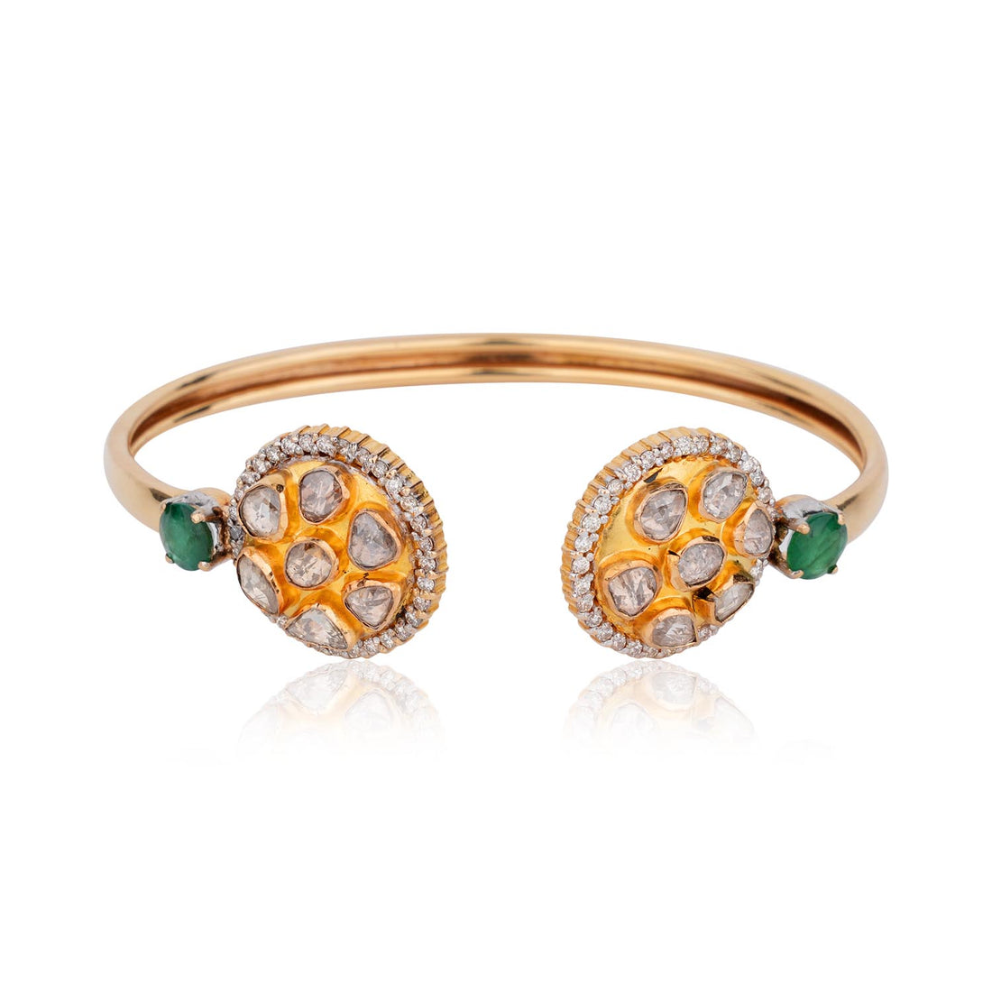 Emerald Polki Open Bracelet