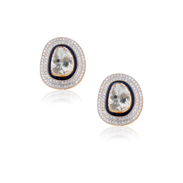 Enamel Polki Studs