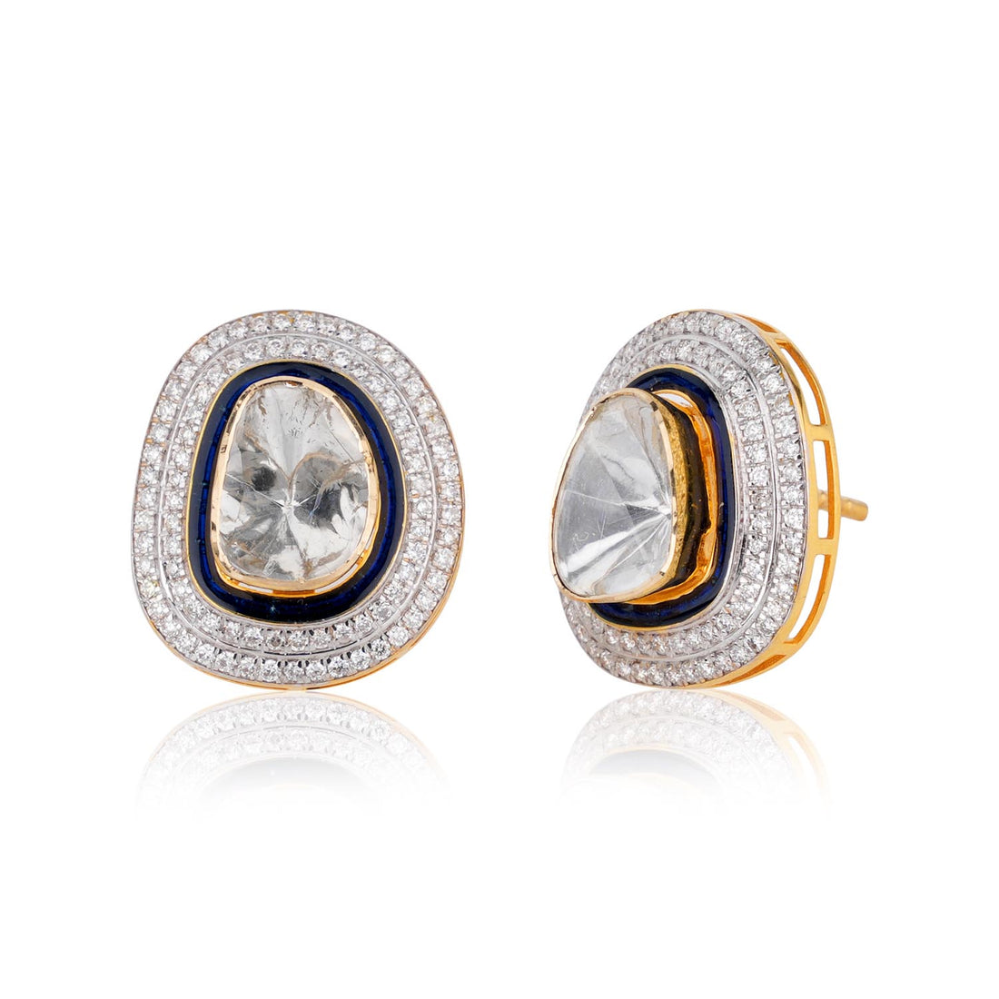 Enamel Polki Studs