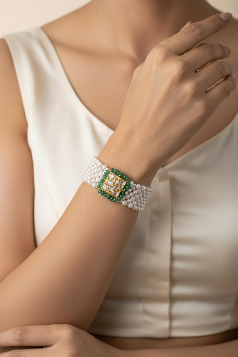 Mughal Meadow Polki Bracelet