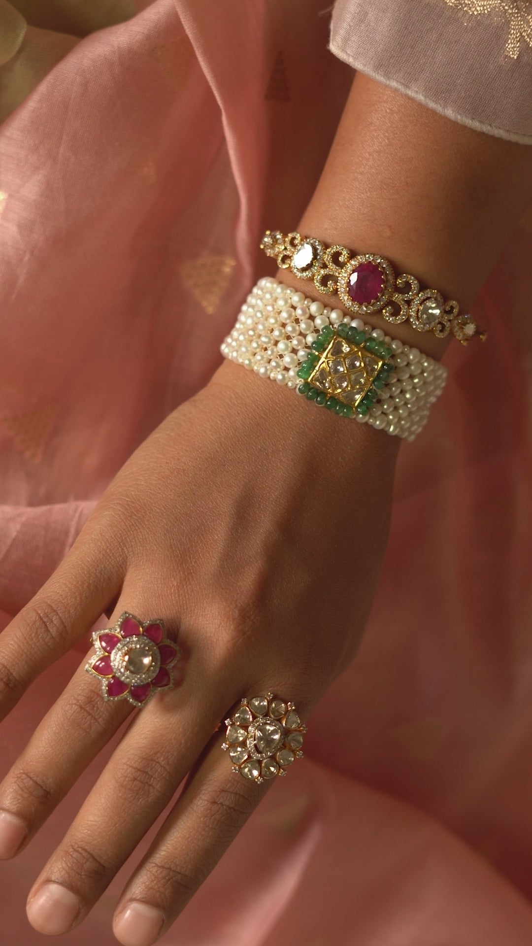 Mughal Meadow Polki Bracelet